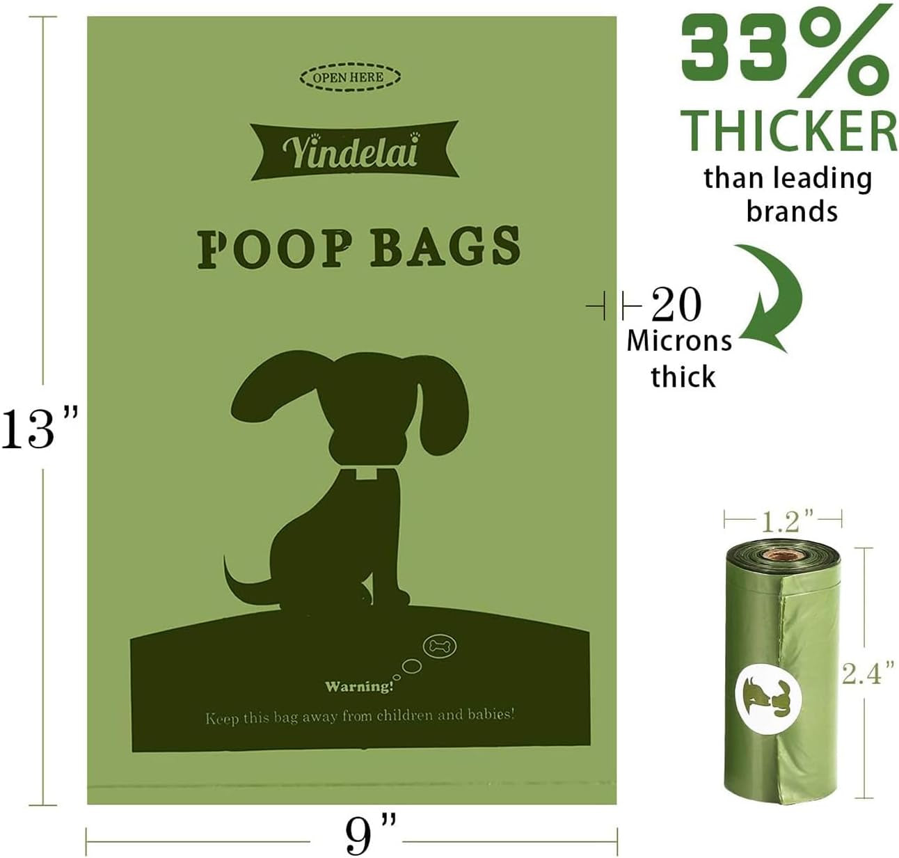 Eco-Friendly Dog Poop Bags: Biodegradable, Scented, Leak-Proof with Dispenser - 450 Count Refills
