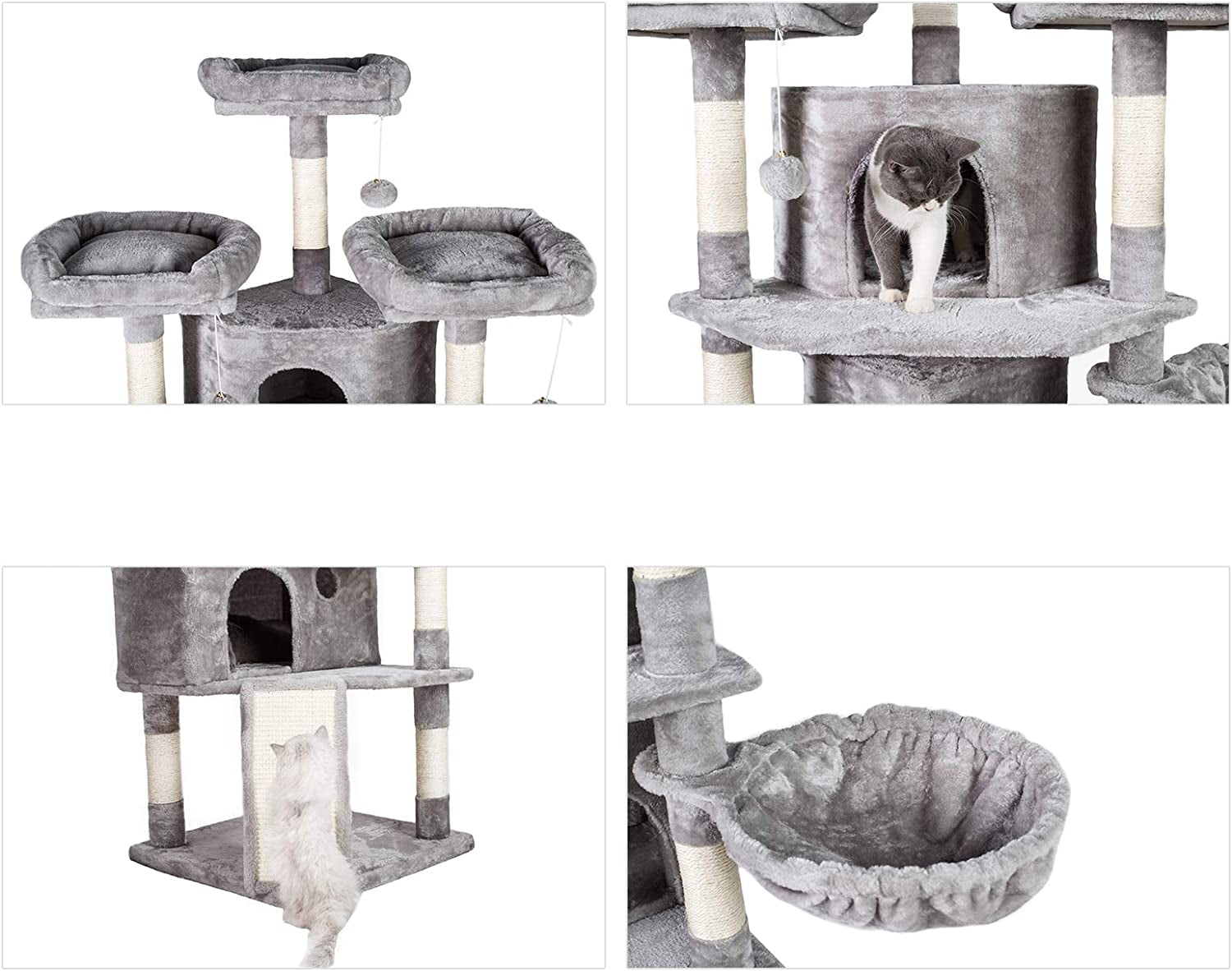 Ultimate XL Cat Tree - 73.4 Inch Activity Center with 3 Cozy Caves, Plush Perches, and Durable Scratching Posts for Large Cats
