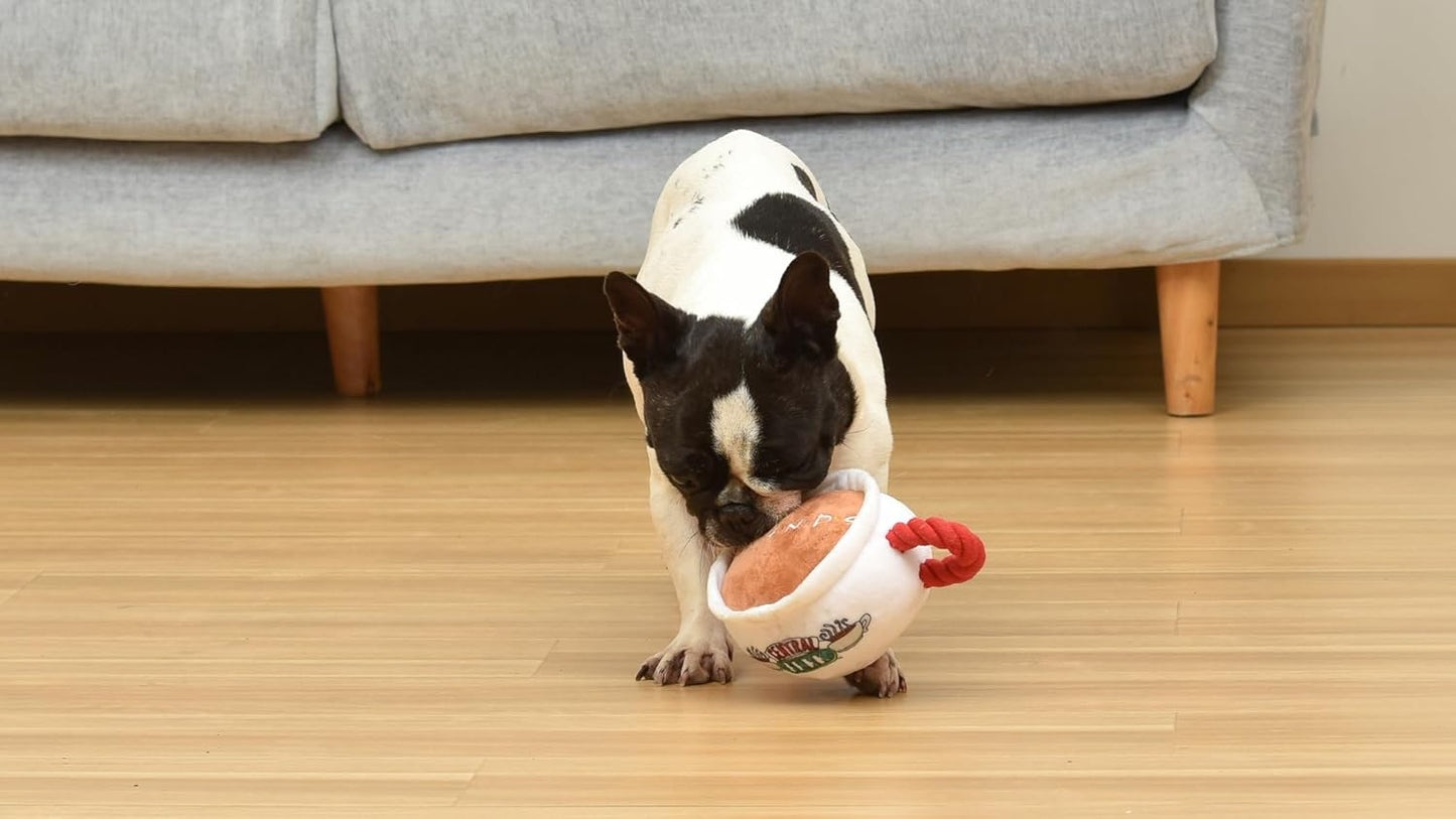 Delight Your Dog with the Friends Central Perk Coffee Mug Plush Toy - Soft, Squeaky Fun for All Breeds!