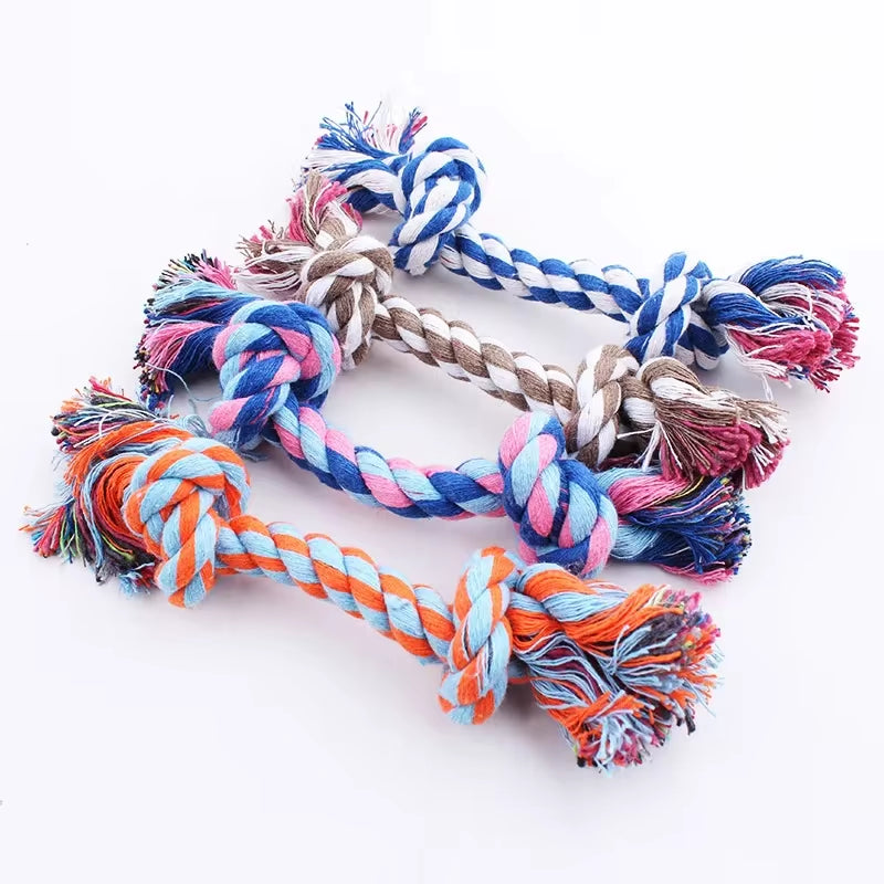 Durable Cotton Knot Rope Chew Toy for Puppies - Perfect for Teeth Cleaning and Playtime!