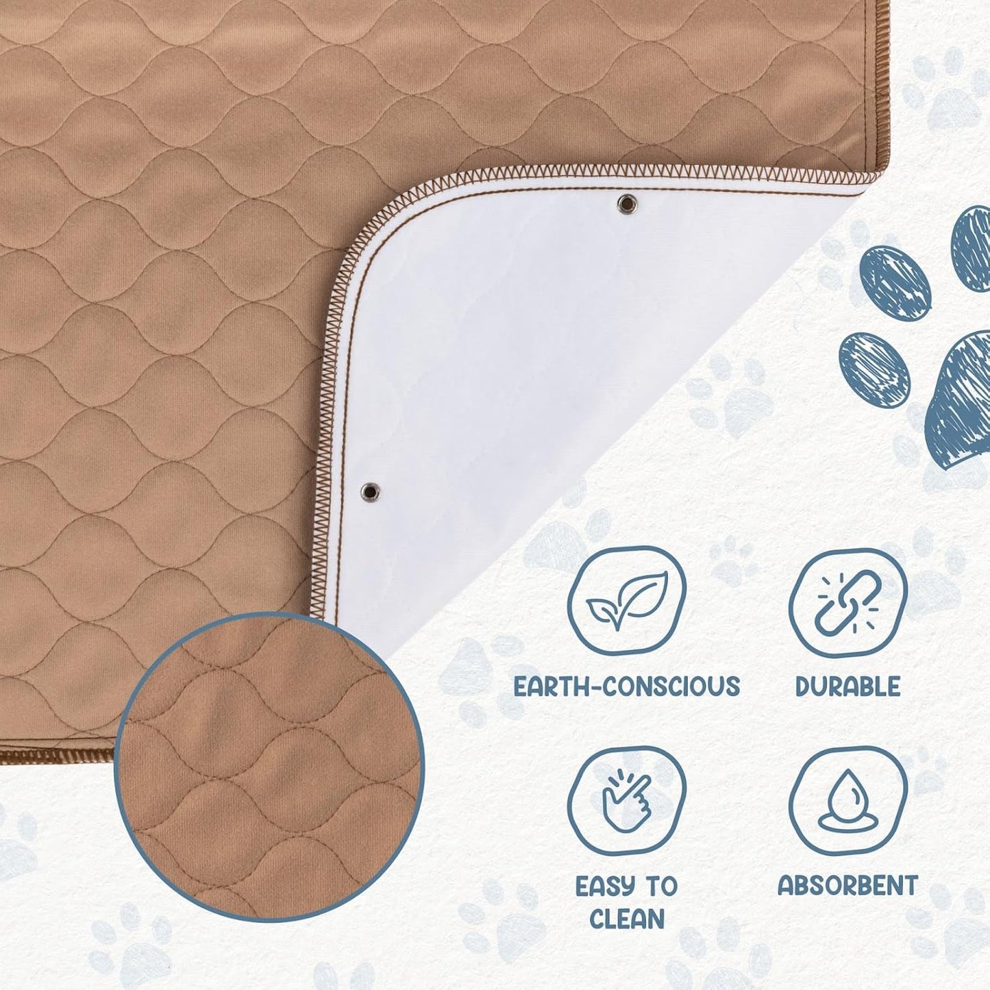 Premium Washable Pee Pads for Dogs - Waterproof, Reusable, and Eco-Friendly Training Pads for All Pets - Perfect for Whelping and Home Protection, 47" x 47"