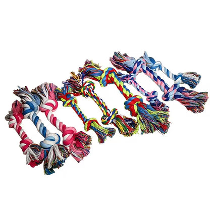 Durable Cotton Knot Rope Chew Toy for Puppies - Perfect for Teeth Cleaning and Playtime!
