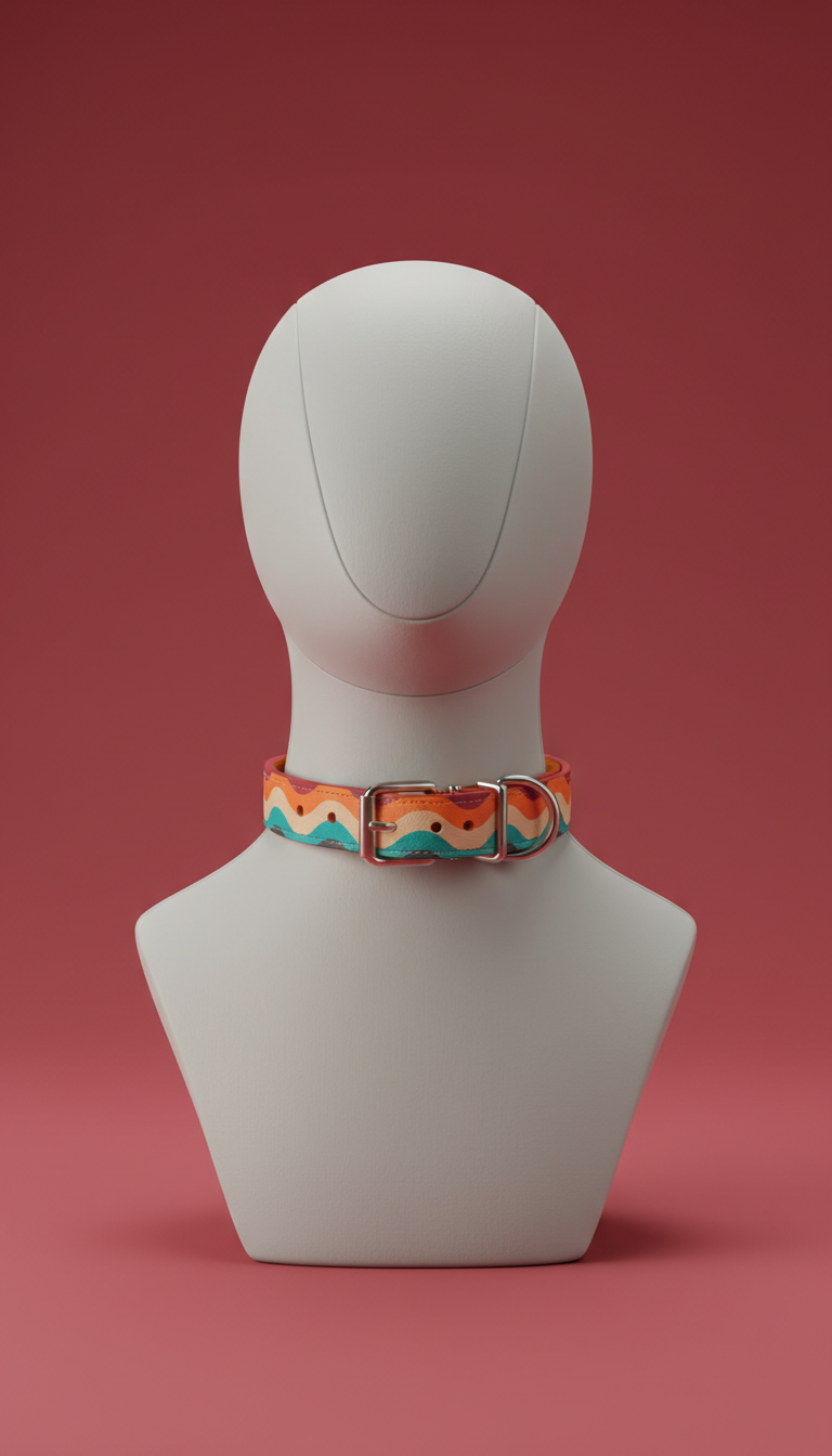 Vegan Leather Collar in Neon Pink
