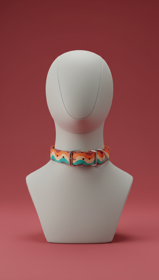 Vegan Leather Collar in Neon Pink