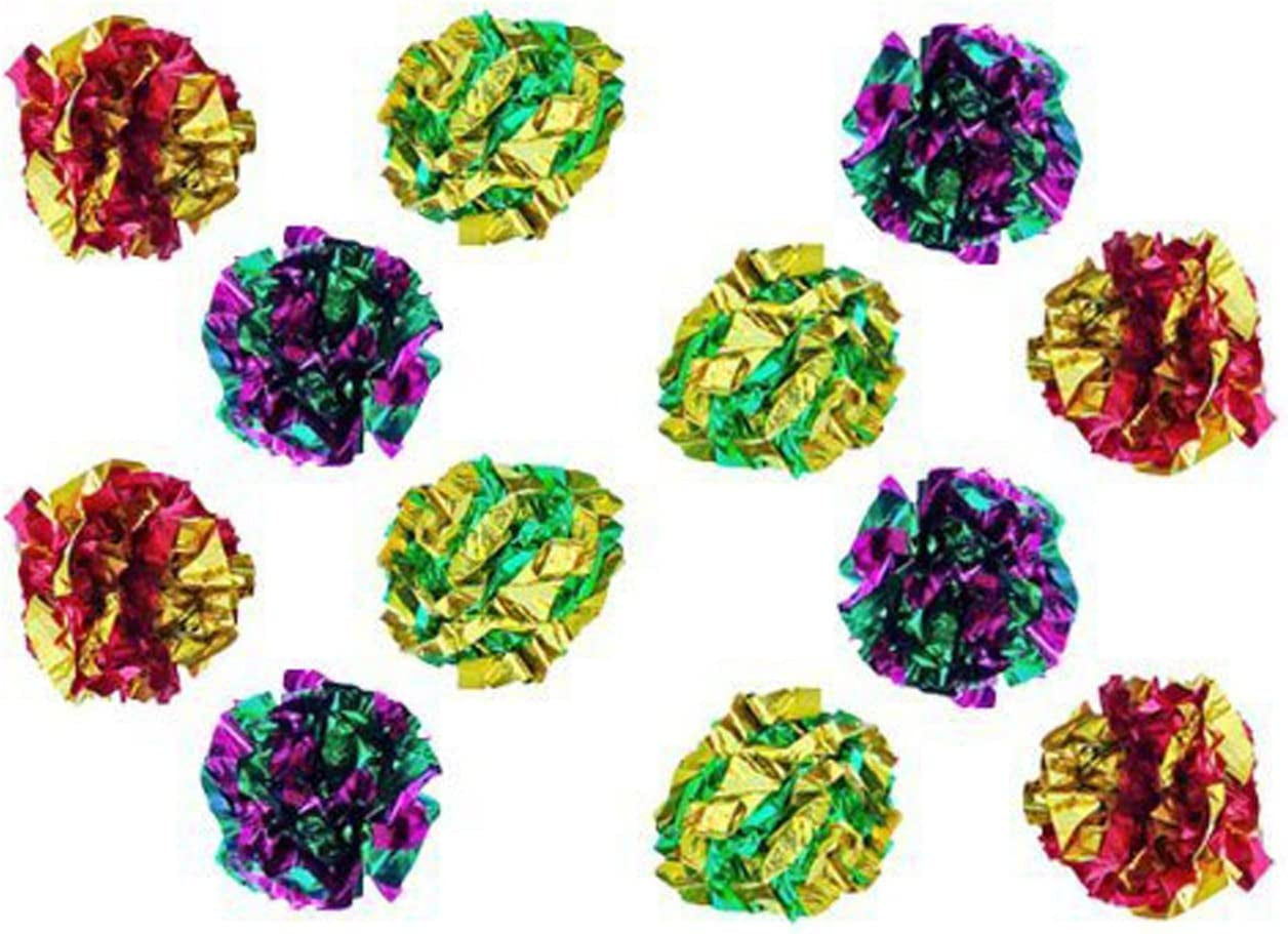 Exciting Mylar Crinkle Balls for Cats - 12 Pack of Fun and Interactive Playtime