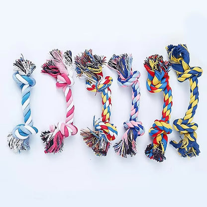 Durable Cotton Knot Rope Chew Toy for Puppies - Perfect for Teeth Cleaning and Playtime!