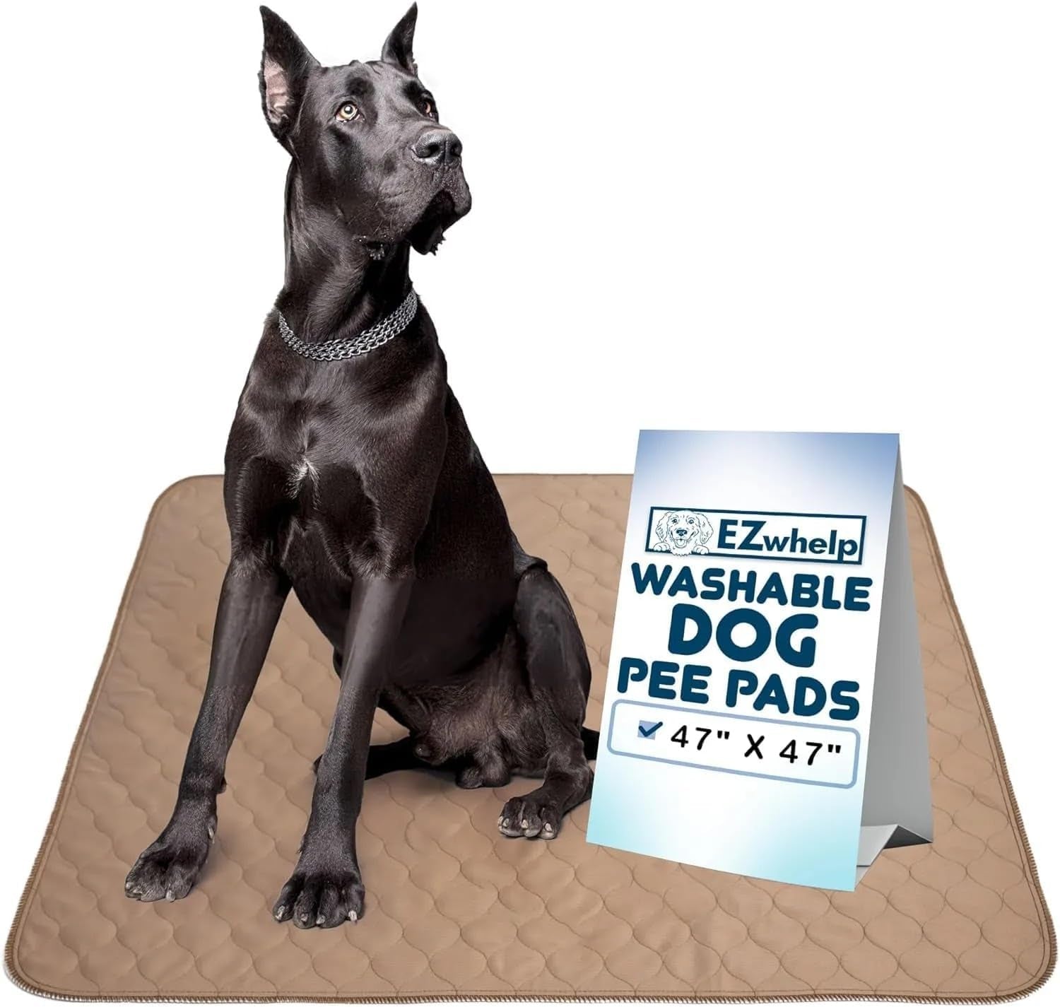 Premium Washable Pee Pads for Dogs - Waterproof, Reusable, and Eco-Friendly Training Pads for All Pets - Perfect for Whelping and Home Protection, 47" x 47"