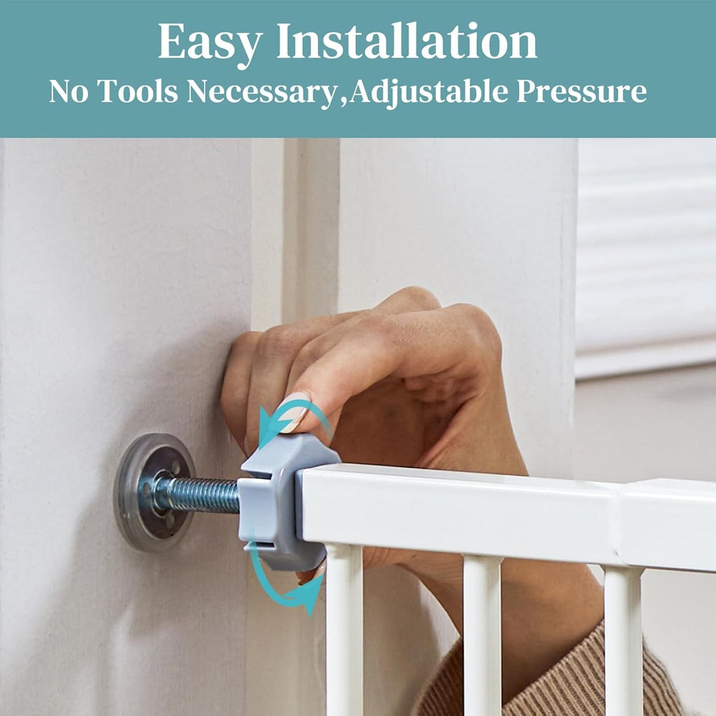 Versatile 29-39.6" Baby Gate for Pets - Auto Close, One-Hand Opening, and 30" Tall Safety Design for Stairs, Hallways, and Bedrooms - Easy Pressure Mount Installation in Elegant White